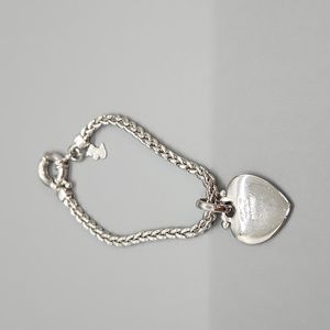 Agatha Paris silver chunk chain bracelet with heart charm